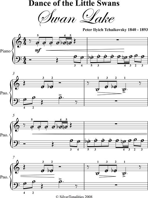 Cover image for Dance of the Little Swans Beginner Piano Sheet Music